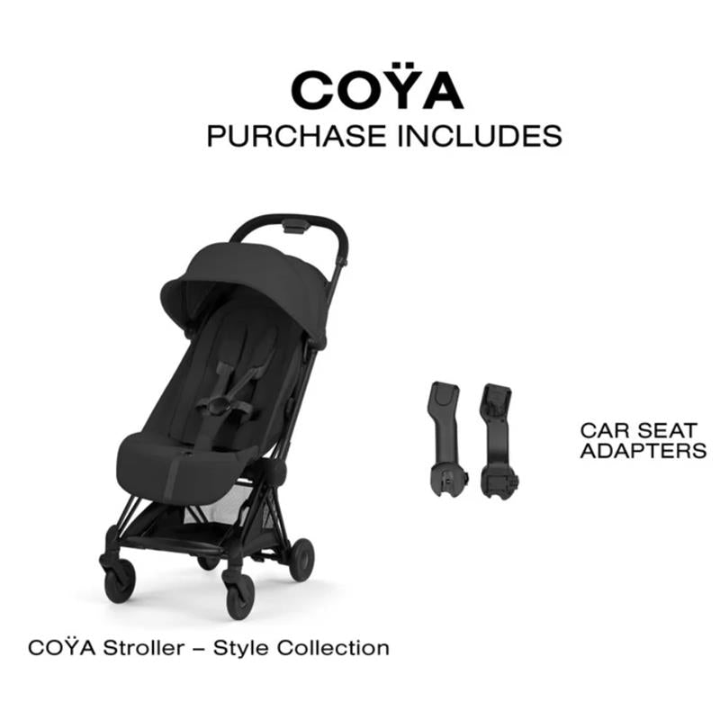 Cybex Platinum Coya Stroller Style Collection, Matte Black Frame/Sepia Black Lux Seat Image 7