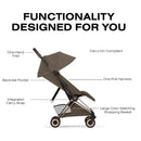 Cybex Platinum Coya Stroller Style Collection, Rose Gold Frame/Coconut Brown Lux Seat Image 3