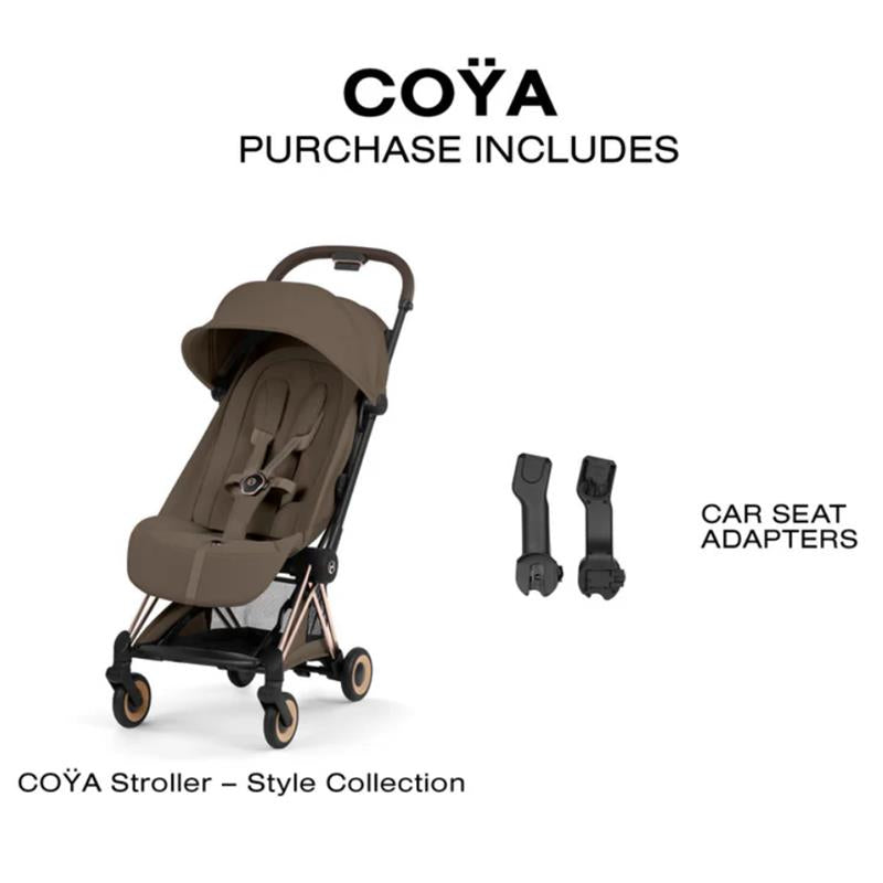 Cybex Platinum Coya Stroller Style Collection, Rose Gold Frame/Coconut Brown Lux Seat Image 7