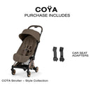 Cybex Platinum Coya Stroller Style Collection, Rose Gold Frame/Coconut Brown Lux Seat Image 7