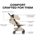 Cybex Platinum Coya Stroller Style Collection, Rose Gold Frame/Cozy Beige Lux Seat Image 2