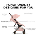 Cybex Platinum Coya Stroller Style Collection, Rose Gold Frame/Peach Pink Lux Seat Image 3