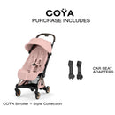 Cybex Platinum Coya Stroller Style Collection, Rose Gold Frame/Peach Pink Lux Seat Image 7
