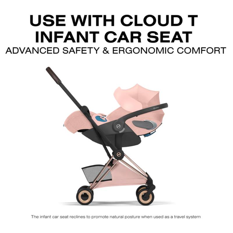 Cybex Platinum Coya Stroller Style Collection, Rose Gold Frame/Peach Pink Lux Seat Image 9