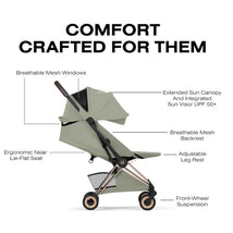Cybex Platinum Coya Stroller Style Collection, Rose Gold Frame/Sage Green Lux Seat Image 2