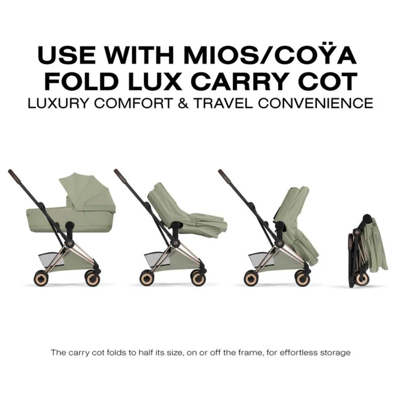 Cybex Platinum Coya Stroller Style Collection, Rose Gold Frame/Sage Green Lux Seat