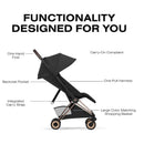 Cybex Platinum Coya Stroller Style Collection, Rose Gold Frame/Sepia Black Lux Seat Image 3