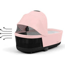 Cybex - PRIAM 4 / e-PRIAM 2 Lux Carry Cot, Peach Pink Image 2