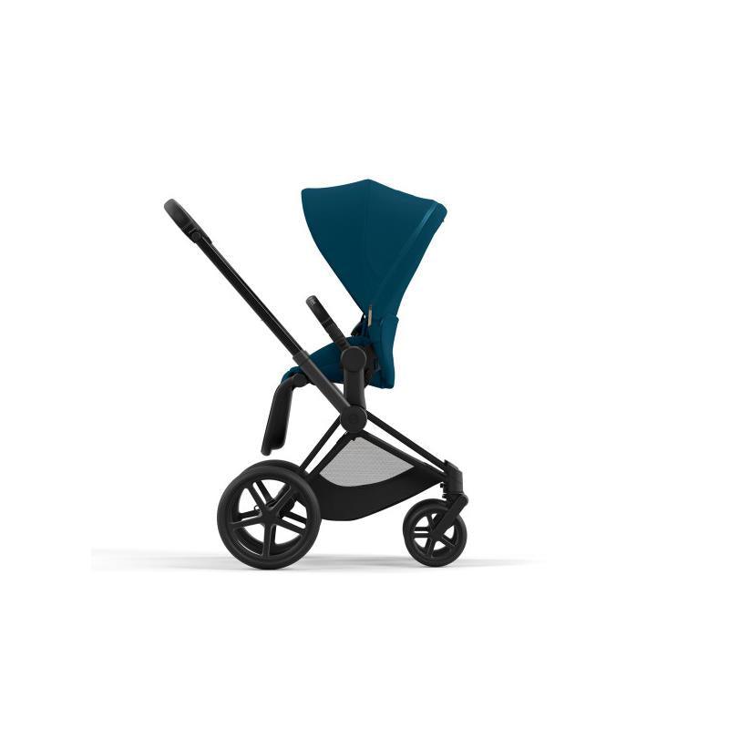Cybex Priam 4 Stroller - Matte Black/Black Frame And Mountain Blue Seat Pack Image 5