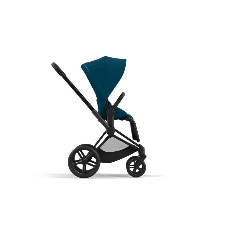 Cybex Priam 4 Stroller - Matte Black/Black Frame And Mountain Blue Seat Pack Image 8