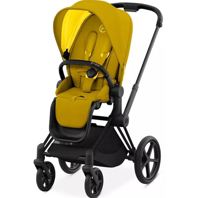 Cybex - Priam 4 Stroller Matte Black Frame/Mustard Yellow Seat Image 1
