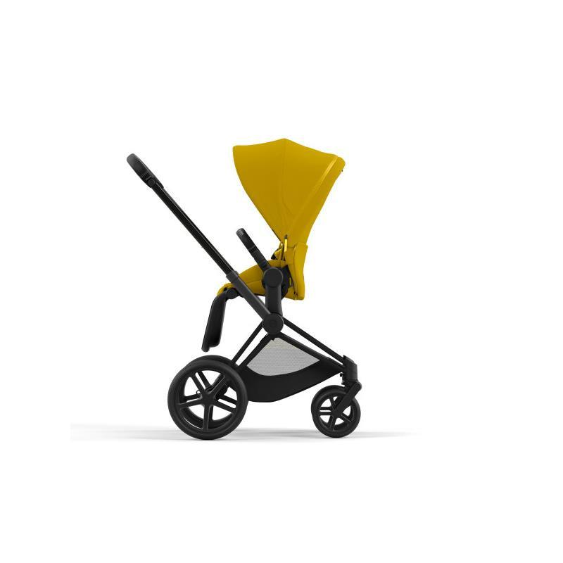 Cybex Priam 4 Stroller - Matte Black/Black Frame And Mustard Yellow Seat Pack Image 5