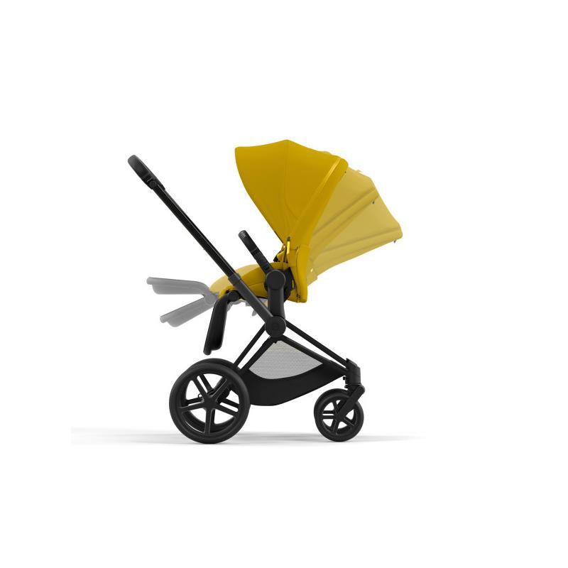 Cybex Priam 4 Stroller - Matte Black/Black Frame And Mustard Yellow Seat Pack Image 8