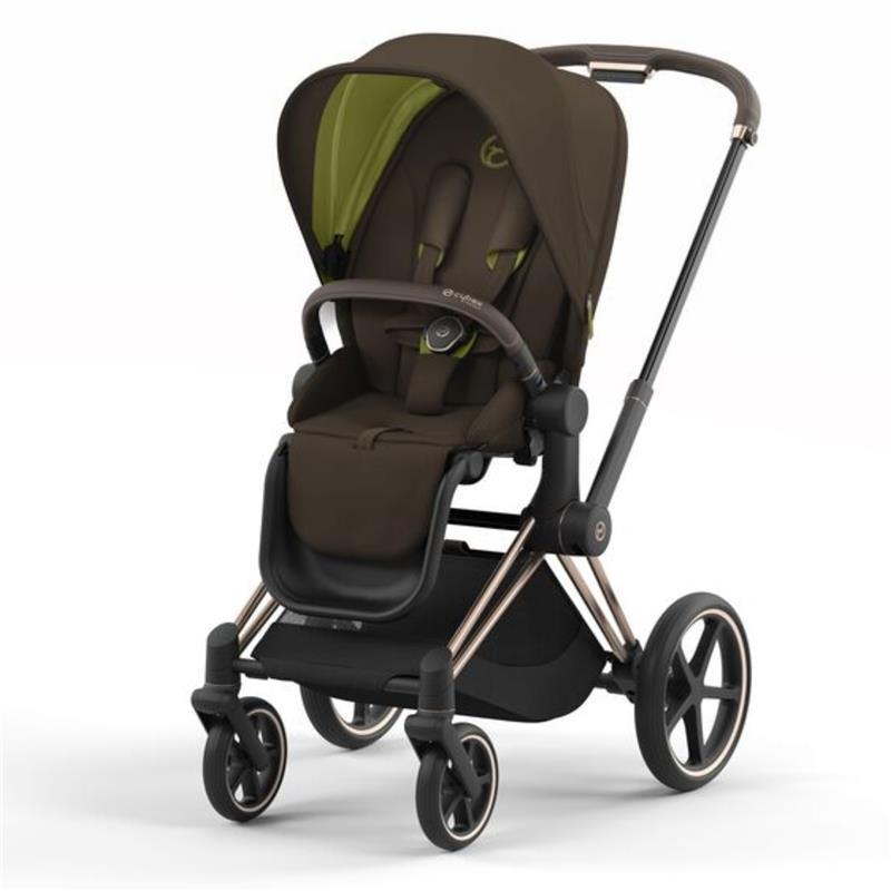 Cybex Priam 4 Stroller - Rose Gold/Brown Frame And Khaki Green Seat Pack Image 1