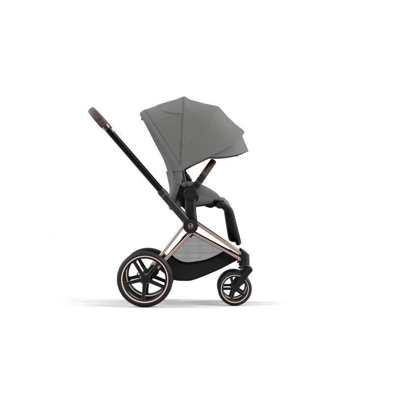 Cybex Priam 4 Stroller - Rose Gold/Brown Frame And Soho Grey Seat Pack Image 2