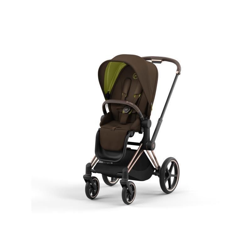 Cybex Priam 4 Stroller - Rose Gold/Brown Frame And Khaki Green Seat Pack Image 4
