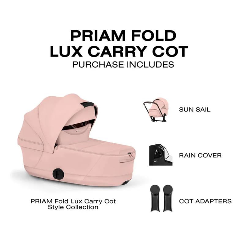 Cybex Priam Fold Carrycot Style Peach Pink Light Image 4