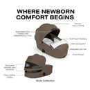 Cybex PRIAM Fold Lux Carry Cot, Coconut Brown