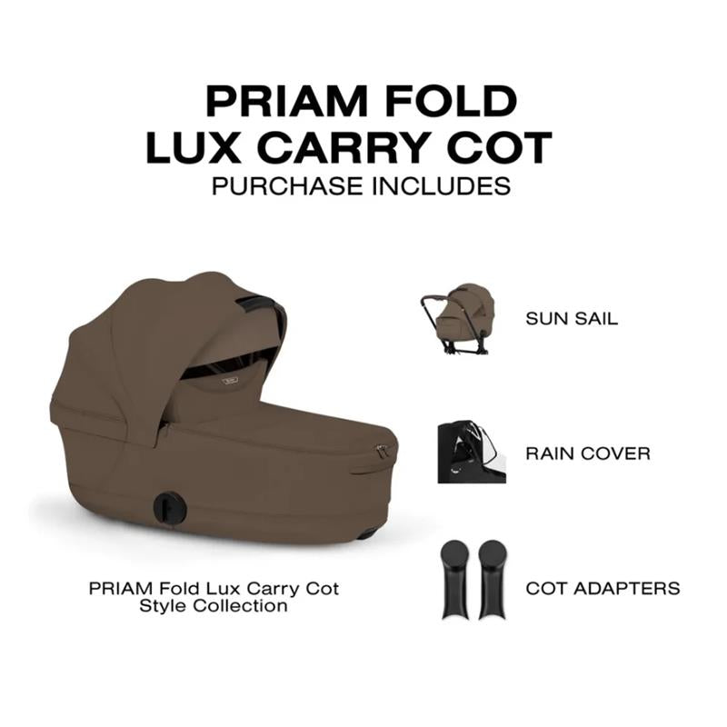 Cybex PRIAM Fold Lux Carry Cot, Coconut Brown