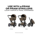 CYBEX PRIAM Fold Lux Carry Cot, Comfort Collection, Coconut Brown