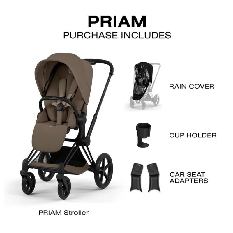 Cybex Priam Stroller Matte Black Frame/Coconut Brown Lux Seat Image 7