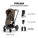 Cybex Priam Stroller Matte Black Frame/Coconut Brown Lux Seat Image 7