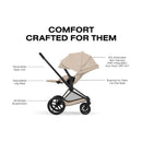 Cybex Priam Stroller Matte Black Frame/Cozy Beige Lux Seat Image 5