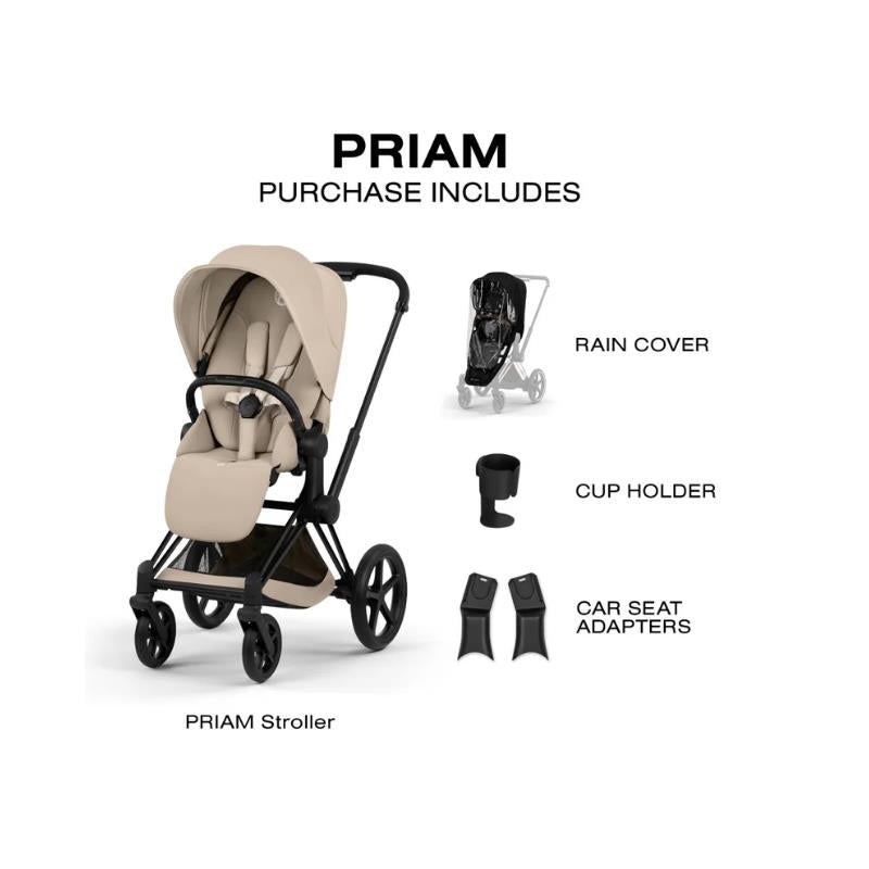 Cybex Priam Stroller Matte Black Frame/Cozy Beige Lux Seat Image 7