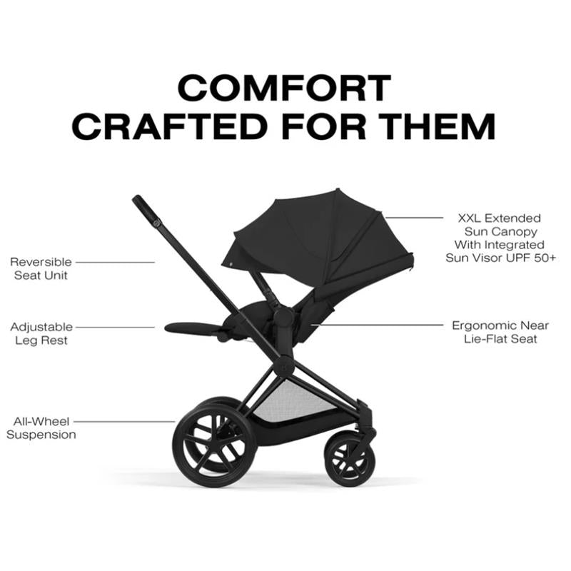 Cybex Priam Stroller Matte Black Frame/Sepia Black Lux Seat Image 5