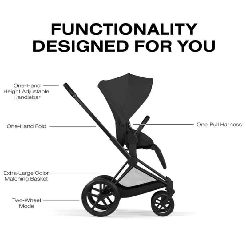 Cybex Priam Stroller Matte Black Frame/Sepia Black Lux Seat Image 6
