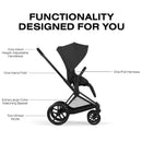 Cybex Priam Stroller Matte Black Frame/Sepia Black Lux Seat Image 6