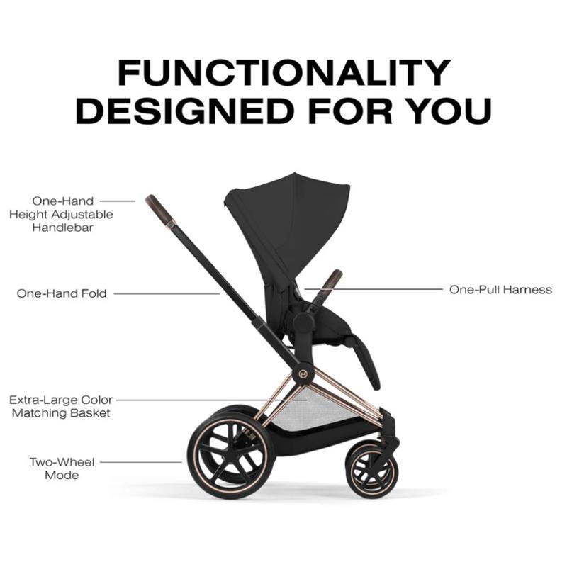 Cybex Priam Stroller Rose Gold Frame/Sepia Black Lux Seat Image 6