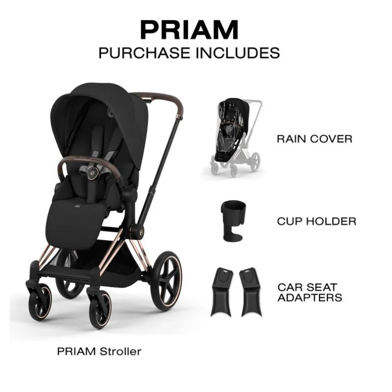 Cybex Priam Stroller Rose Gold Frame/Sepia Black Lux Seat Image 7