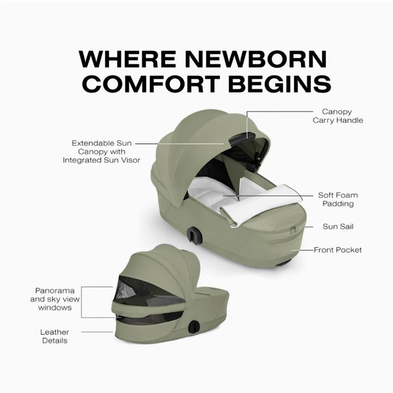 Cybex Priam Style Fold Cot 2026, Sage Green Image 4
