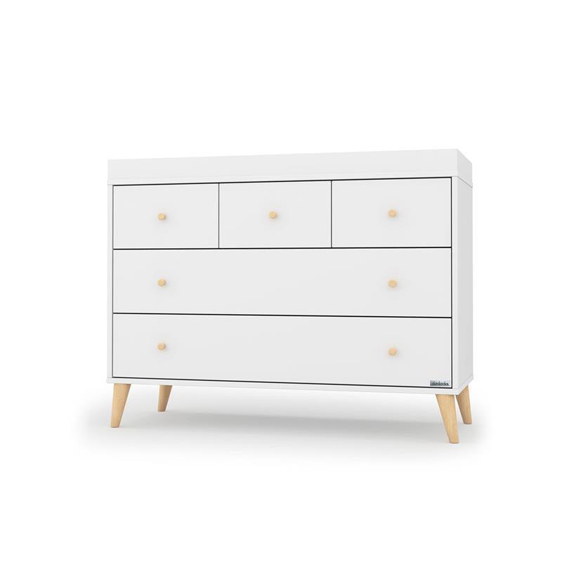 Dadada - Austin 5-Drawer Dresser, White + Natural Image 3