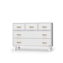 Dadada Boston 5-Drawer Dresser White With Natural Handles Image 1