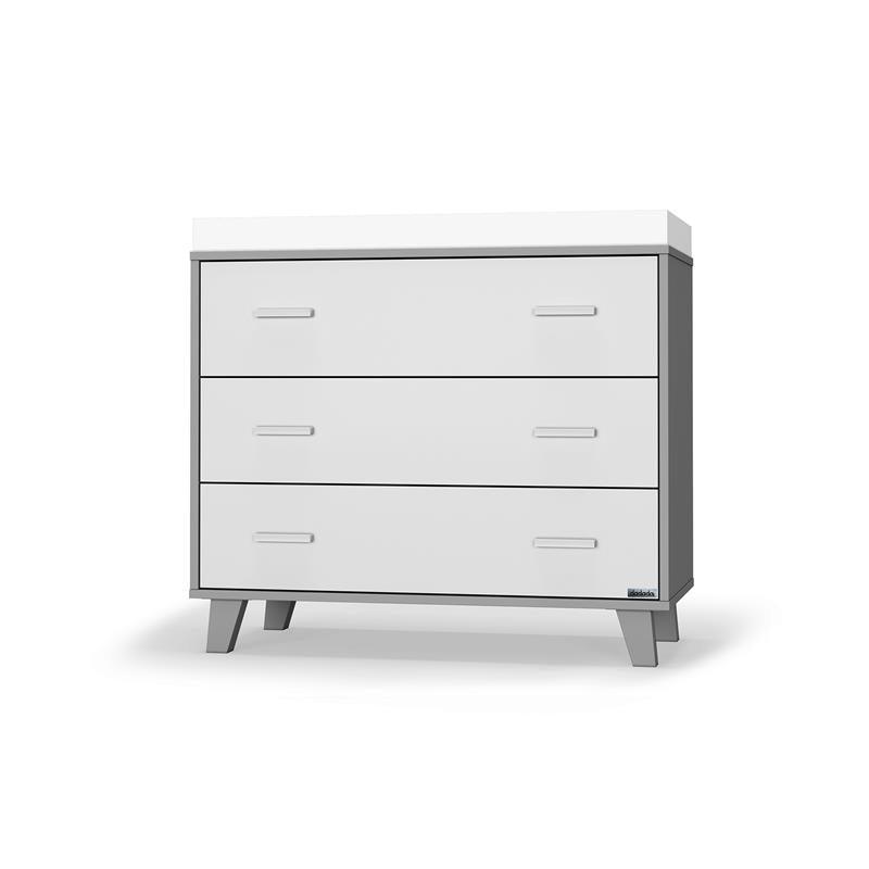 Dadada Brooklyn 3-Drawer Dresser White Gray Image 1