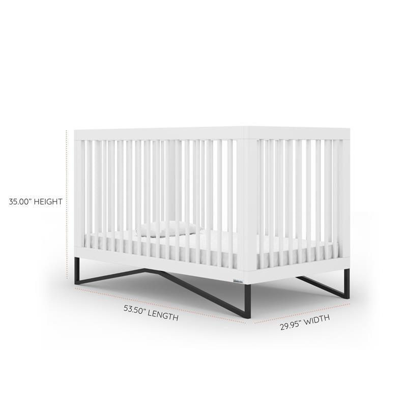 Dadada - Kenton 3-In-1 Convertible Crib, White/Black Image 7
