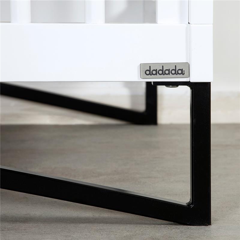 Dadada - Kenton 3-In-1 Convertible Crib, White/Black Image 9