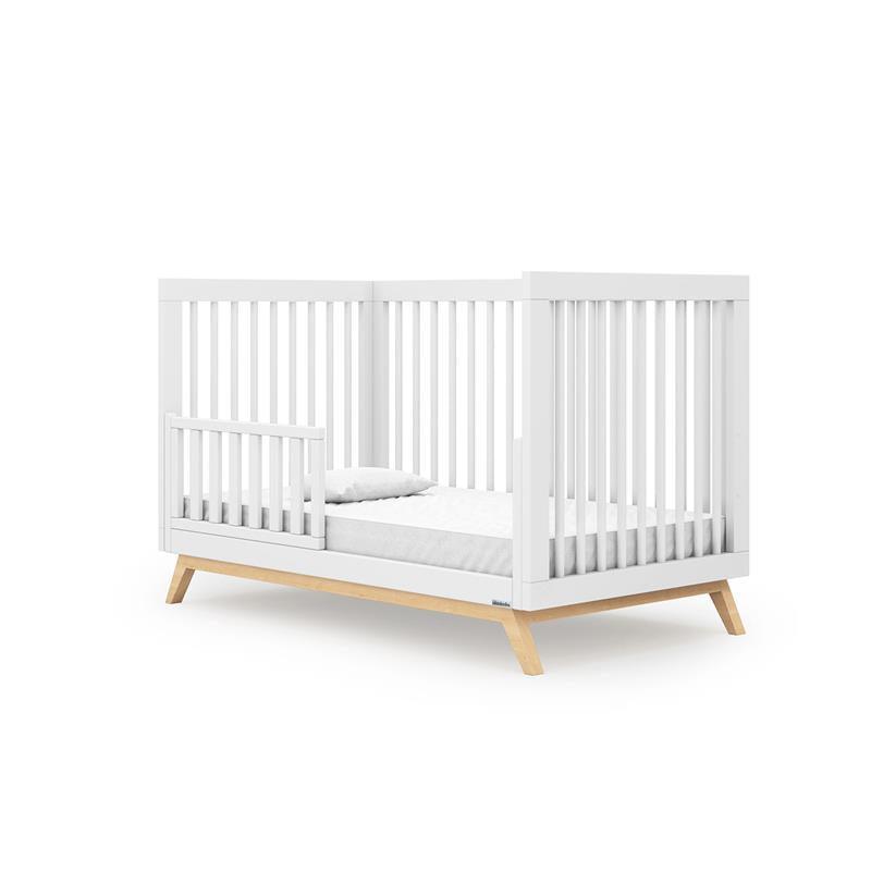 Dadada - Soho 3-In-1 Convertible Crib, White/Natural Image 3