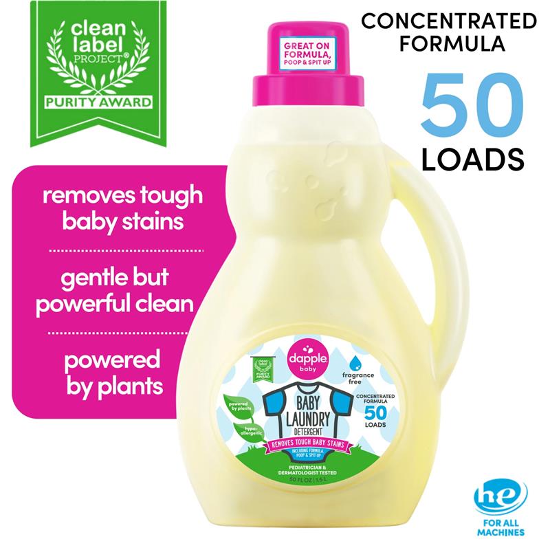 Dapple - Baby 3X Laundry Detergent, Fragrance-Free, 50 Oz Image 2