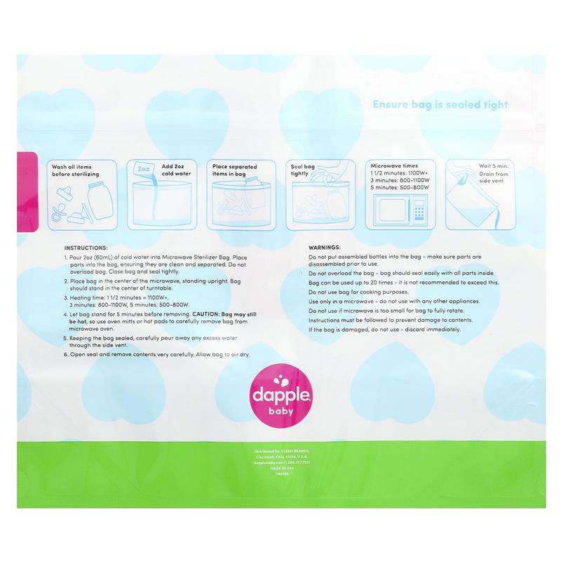 Dapple - Baby Steam Sterilizer Bags, Fragrance Free, 8Ct Image 4