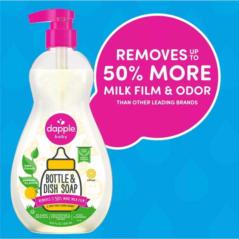 Dapple - Bottle & Dish Liquid, Citrus, 16.9 Oz Image 2