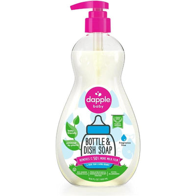 Dapple - Bottle & Dish Liquid, Fragrance-Free 16.9 Oz, featuring a pump dispenser and eco-friendly graphics.
