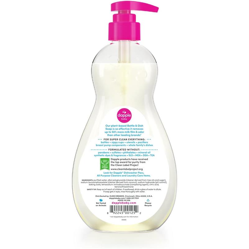 Dapple - Bottle & Dish Liquid, Fragrance-Free 16.9 Oz Image 5