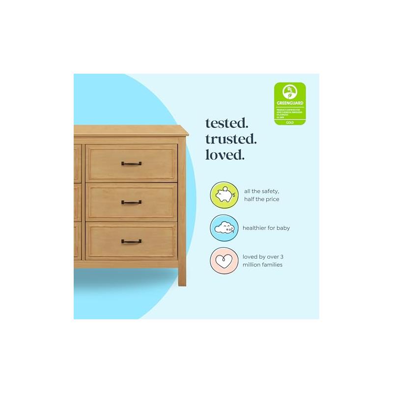 Davinci Charlie 6-Drawer Baby Dresser, Honey Image 5