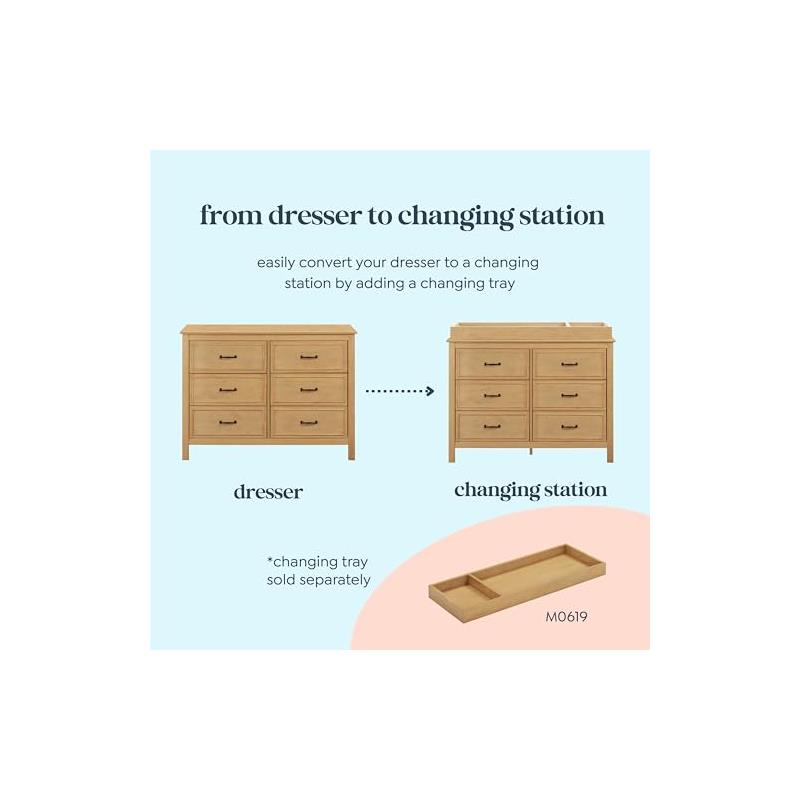davinci charlie dresser DaVinci Charlie 6 Drawer Double Dresser, Honey