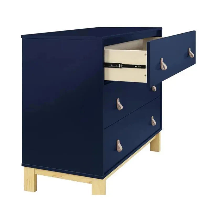 babyGap Legacy 3 Drawer Dresser with Leather Pulls - Navy with Natural babyGap Legacy 3 Drawer Dresser with Leather Pulls - Navy with Natural