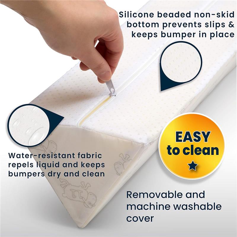 Delta - Perfect Sleeper Extra Long Foam Bedrail Bumper - 2Pk, White Image 7