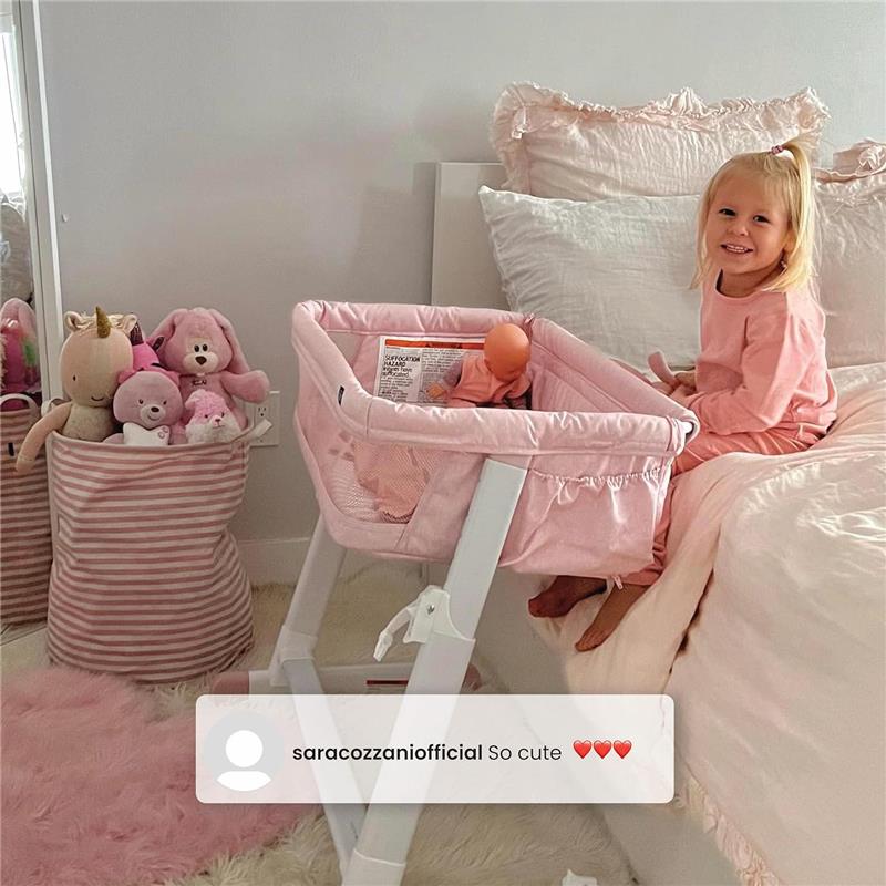 Delta - Whisper Bedside Bassinet, Grey Stripes  Image 10